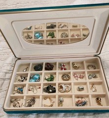 Vintage Antique Estate Jewelry & Box Assorted Materials Few Silver 925 & Murano