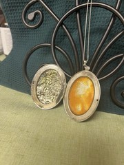 Revlon Vintage Village Scene Locket Perfume Necklace, SS