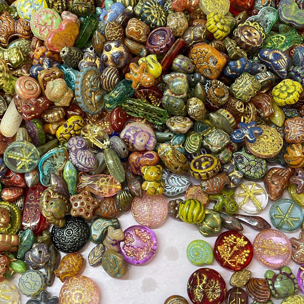 Vintag Styley Bulk Jewelry glass bead Lot ALL Brand New Untested Mix Match