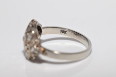 Antique Circa 1920s 18k Gold Art Deco Natural Diamond Decorated Ring