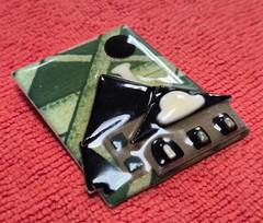 Vintage House Pins by Lucinda Green & Black Home Full Moon in Sky Pin / Brooch