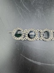 Vtg Green Silver Toned Souvenir Of Morocco Du Maroc Bracelet See Pics