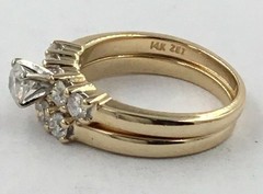 Art Deco Antique Vintage 1.30Ct Diamond Wedding Ring Set 14K Yellow Gold FN