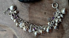 925SS & Amethyst OOAK Vintage Cha-Cha Bracelet 54gr Combo 925 – C-Description 👀