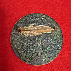 Vintage Mid Century Modern Enamel On Copper Brooch Abstract Swirl Pin