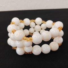 Vintage Bracelet White Yellow Beads