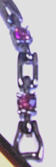 Vtg. 1990’s, Purple Genuine Crystals, Gun Metal Grey Panel Link 71/4″ L Bracelet