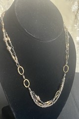 Gorgeous Vintage J & I 925 Sterling Silver Gold Filled Two Tone Necklace