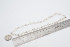 Vintage Necklace Silver Tone Rhinestone Flower Ivy 16″