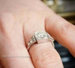 2CT Round Lab-Created Diamond Vintage Art Deco Antique Ring 14K White Gold Over