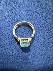 Vtg Sterling Silver 925 London Blue Topaz Ring, Size 8.25