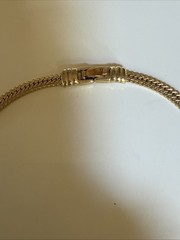 VTG Monet Goldtone Herringbone Wide 16” Chocker Collar Chain Necklace Signed