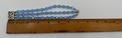 Vintage Sky Blue Faceted Crystal Beaded Multi Strand Bracelet