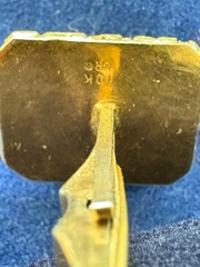 VINTAGE (SINGLE) ALASKAN RAM’S HEAD CUFF LINK 10K GOLD/NATURAL GOLD NUGGETS