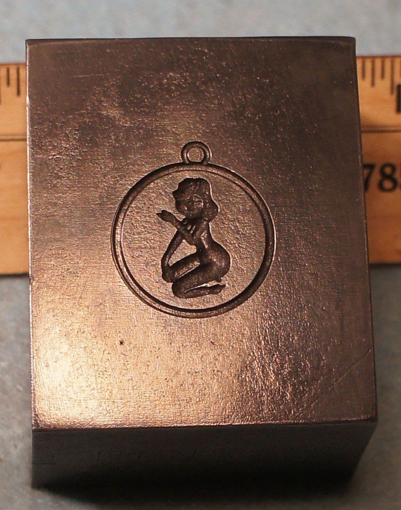 1965 PLAYBOY Female Silhouette Fob Charm STEEL STAMPING DIE RY278