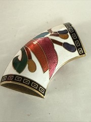 Vintage Cloisonne Enamel Scarf Slide