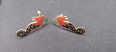 Laurel Burch Sea Stallion Seahorses Pierced Earrings