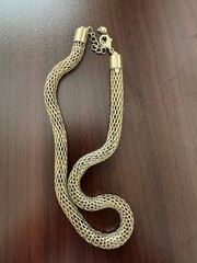 Vintage Chunky Link Mesh Chain Collar Necklace 16-18 ” Adjustable