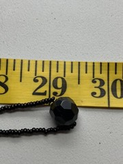 Vintage Black Beaded Necklace 29 in LONG