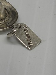 Sterling Silver Cowboy Hat Charm W/ Turquoise Stone | .925 1.8 Grams | Free Ship