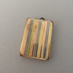 Vintage 20s Art Deco Marathon Rose Gold Tone Rectangular Locket Photo Pocket