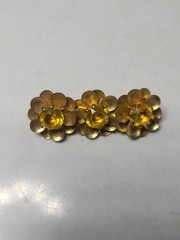 Vintage/ Antique Gold Tone 3 Flower Brooch