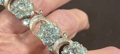 vintage CORY rhinestone necklace Signed Aqua Blue Beautiful Stones Pre-Loved