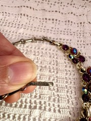 Vintage Lisner Violet Purple Oil Slick Rhinestone Adjustable Necklace 17”