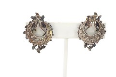 Vintage Clip On Earrings Silver Tone Etruscan
