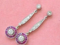Art Deco Vintage Style 2.30Ct Lab Created Diamond Engagement 925 Silver Earring