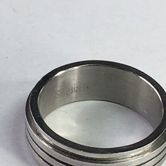 Silver Tone Stainless Steel Spinner Band Ring Sz 9.25