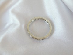 Vintage Sterling Silver 925 Diamonique CZ DQ Channel Set Eternity Ring Size 10