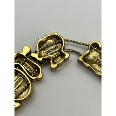Vintage 1995 BG Western Slide Charm Bracelet Gold Tone Cowboy Boot Hat Wagon