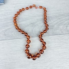 Vintage Baltic Amber Graduated Honey Cognac Hand Knotted Beaded Necklace