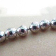 Silver Tone BB Ball Beaded On Chain Necklace Vintage Korea