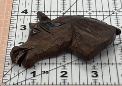1940s World War 11 Hand Carved Horse Brooch Red Mill Equestrian Western Folk Art