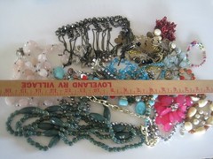 Costume Jewelry 2 Lb Stone Plastic Necklace Bracelet Pin Retro Vintage Bag #4
