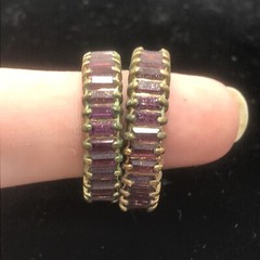 Vintage Gold Plated Entrnity Band Purple Crystals Ring varied sizes