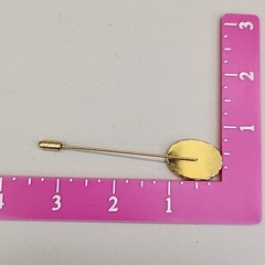 Vintage Horse Stick Pin Oval Acrylic Gold Tone 21mm
