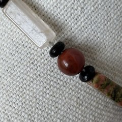 Vintage Semi-precious Natural Stone Necklace Barrel Clasp 24”