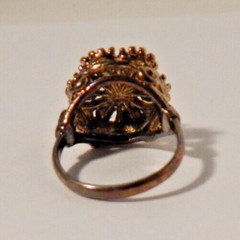 Vintage Uncas 18KHGE Yellow Gold-Plated Clear Rhinestone Size 5 Ring signed NICE