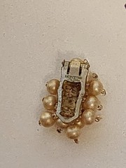 Vintage Faux Pearl Glass Leaf Dress Clip As Is Check Pictures