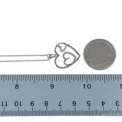 Triple Heart Gold Plate Pave Cubic Zirconia Pendant ONLY | Sterling Silver 925