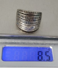 Vintage Sterling Silver 2 Ct Diamond Band Ring Lot Size ~6.5