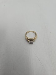 ESTATE SOLID 10K YELLOW GOLD NATURAL DIAMONDS RING SIZE 7 4.8g