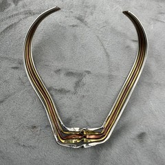 Vintage Torque Collar Necklace Multi Tone Metal Wire Choker Egyptian Revival 14”