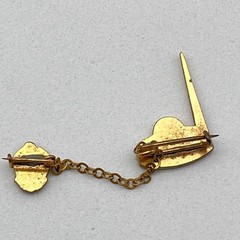 1939 New York World’s Fair Souvenir Pin Trylon Perisphere Gold Tone Blue Enamel
