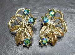 MCM Vintage Clip Earrings Jewelry Lot ~ Mid Century Rhinestone Glamour ~ 25 Pair