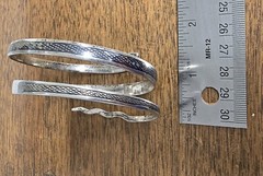 Antique Middle Eastern Niello Coiled Snake Silver Bracelet