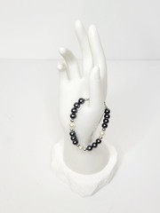Vintage Gray And White Faux Pearl Bracelet – Freshwater Look – READ